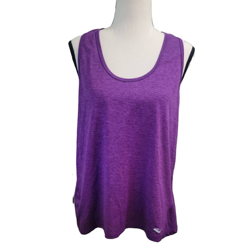 Everlast Purple Activewear Tank Scoop Neck Go Dry Material Sz L